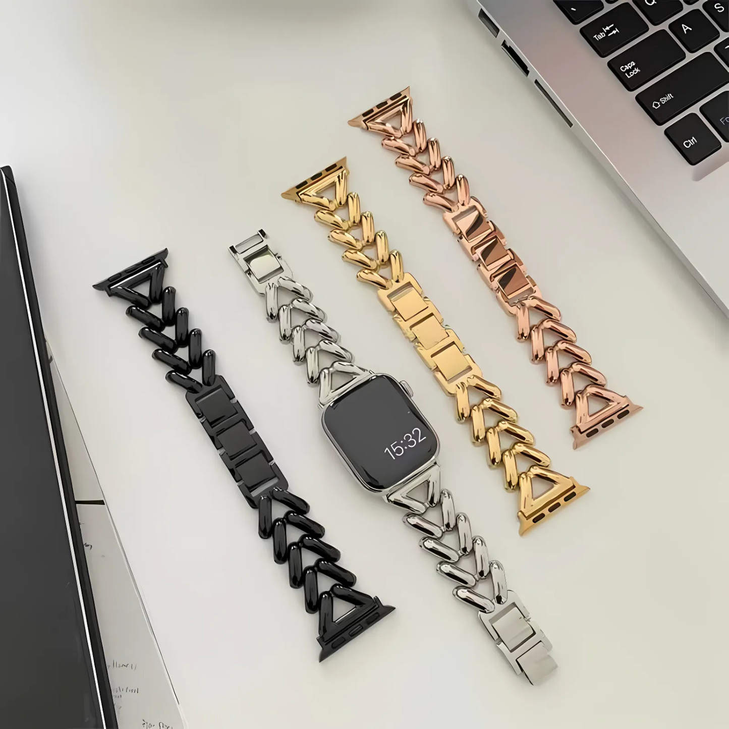 Luxury Love Heart Metal Watch Strap