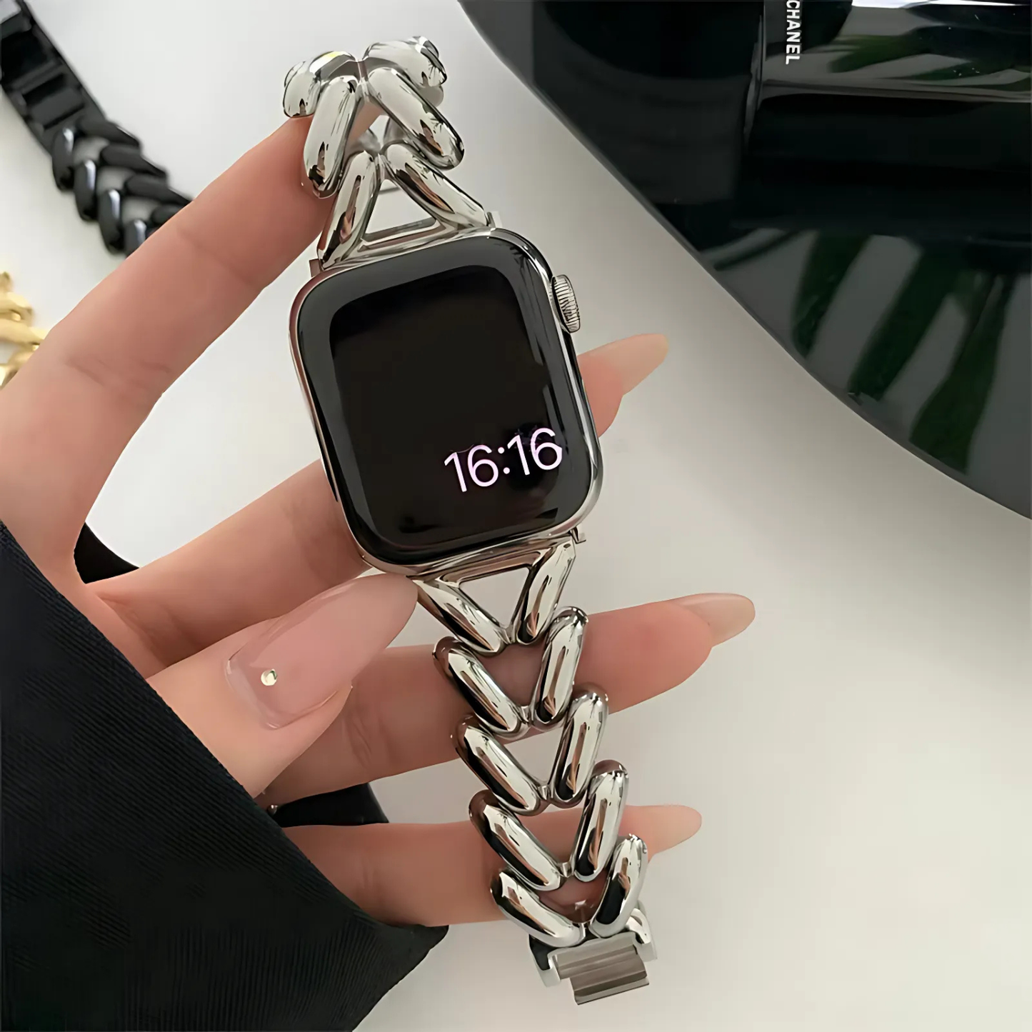 Luxury Love Heart Metal Watch Strap