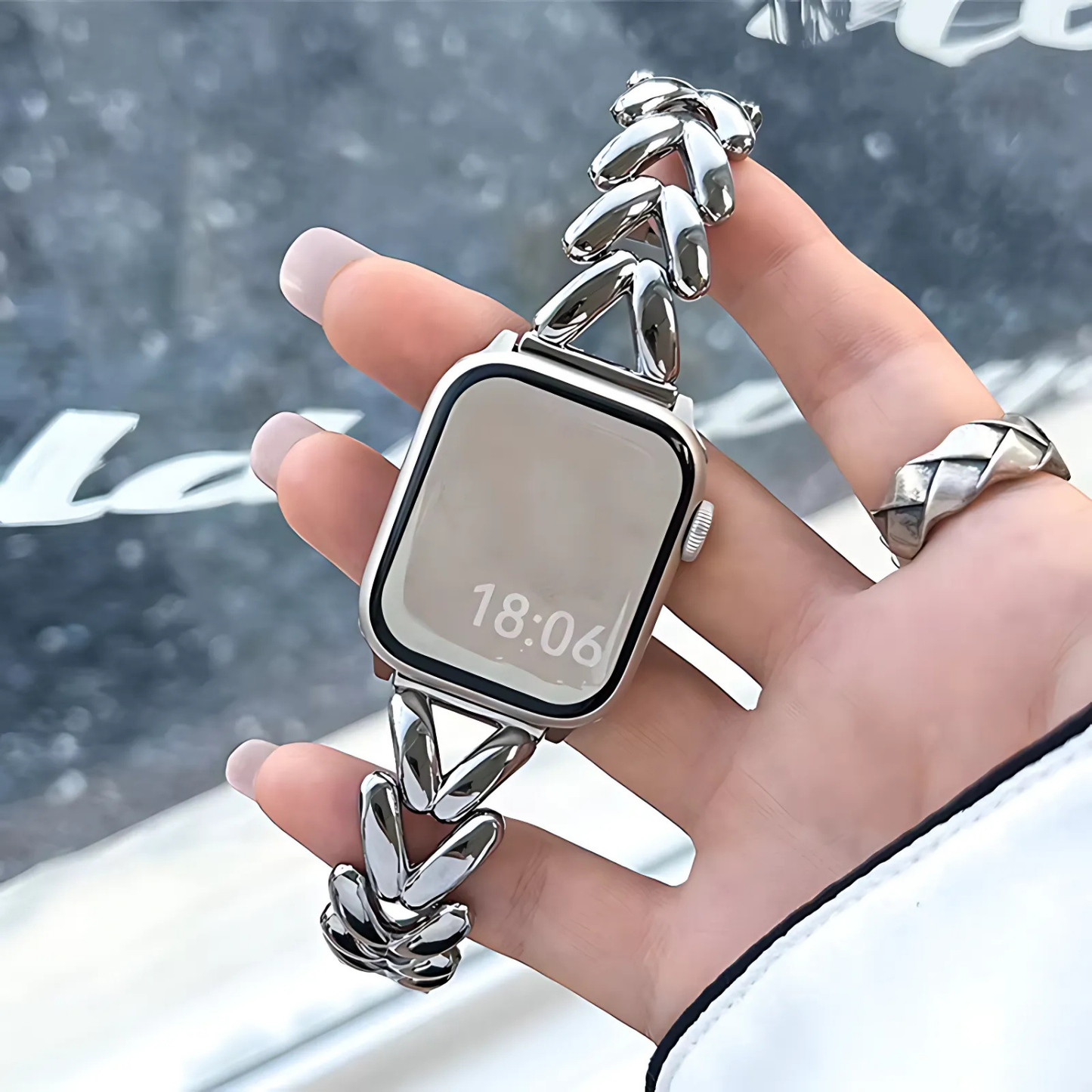 Luxury Love Heart Metal Watch Strap
