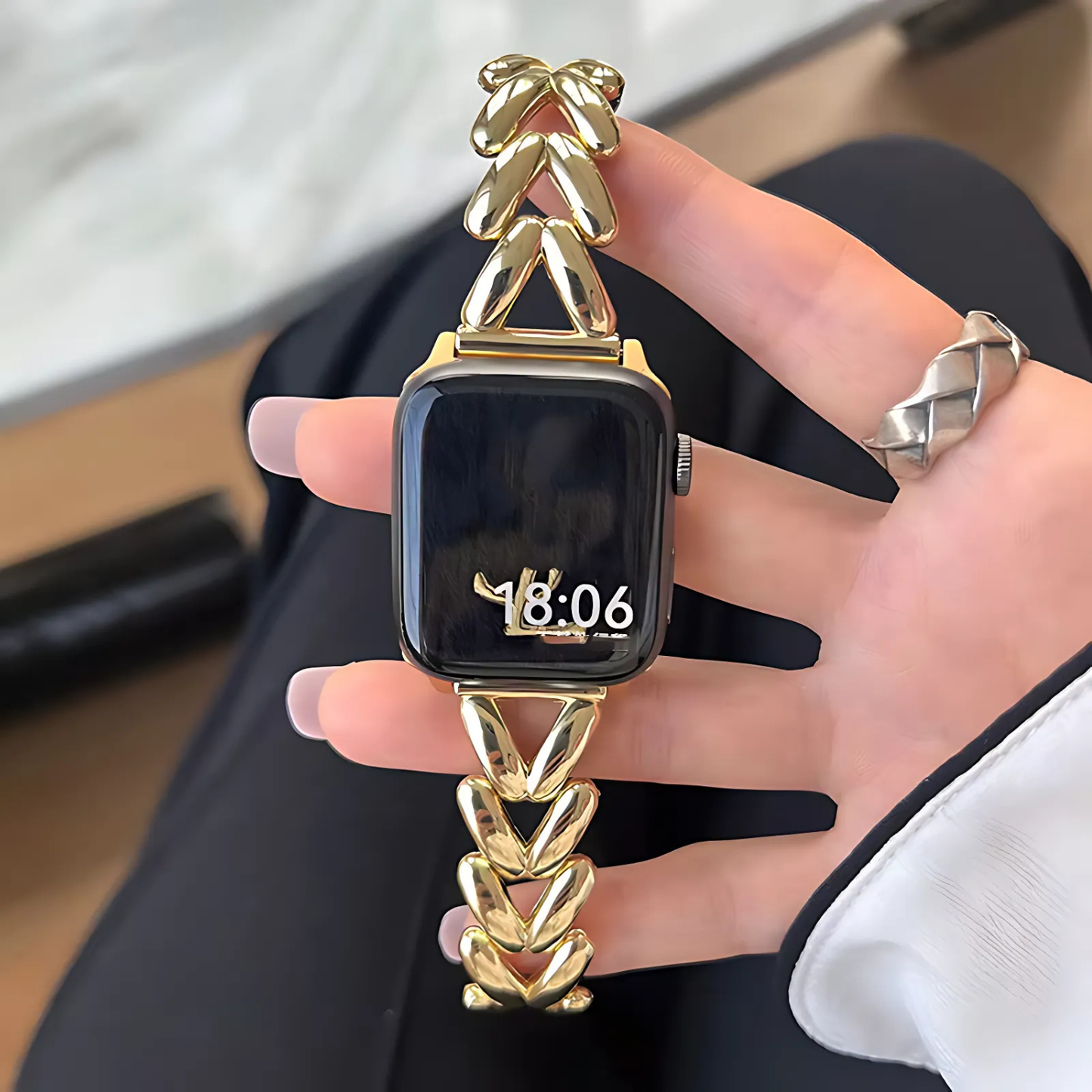 Luxury Love Heart Metal Watch Strap
