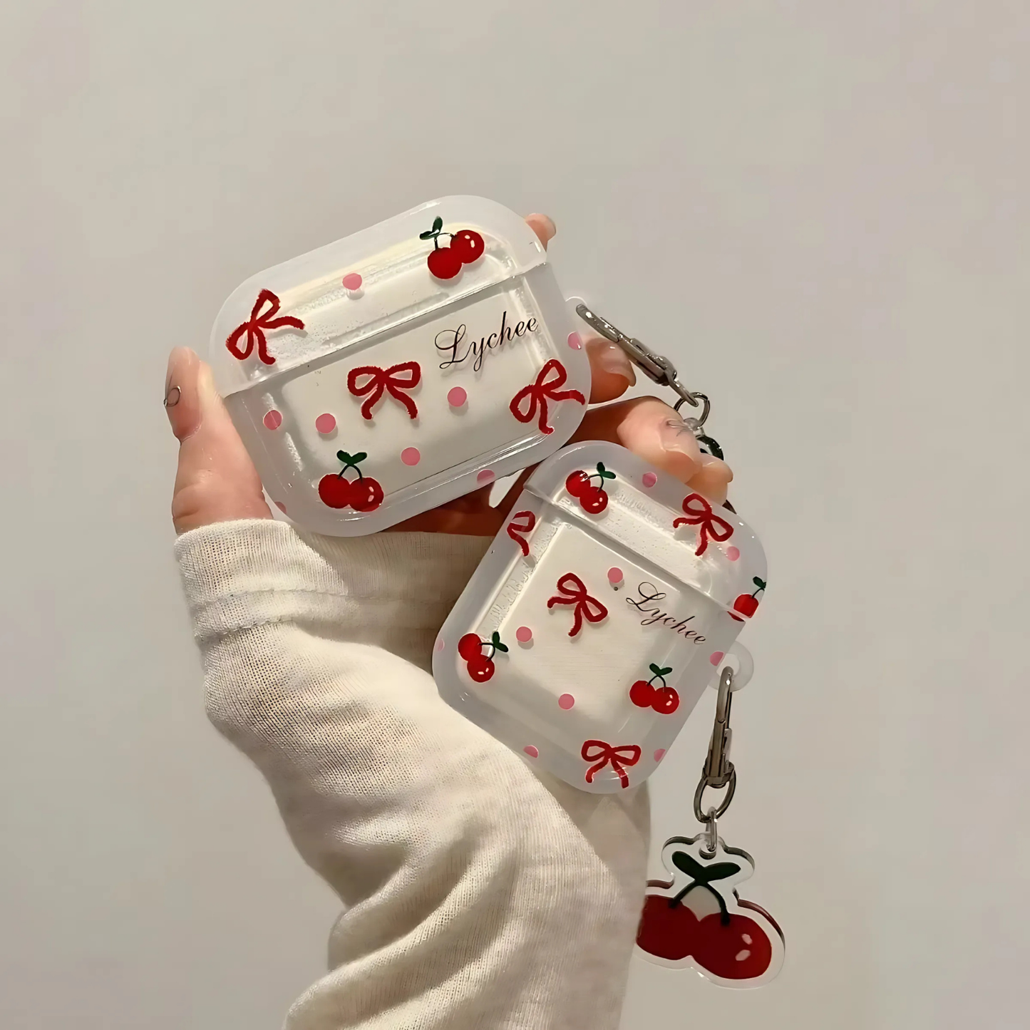 Cute Bow Cherry AirPods Case