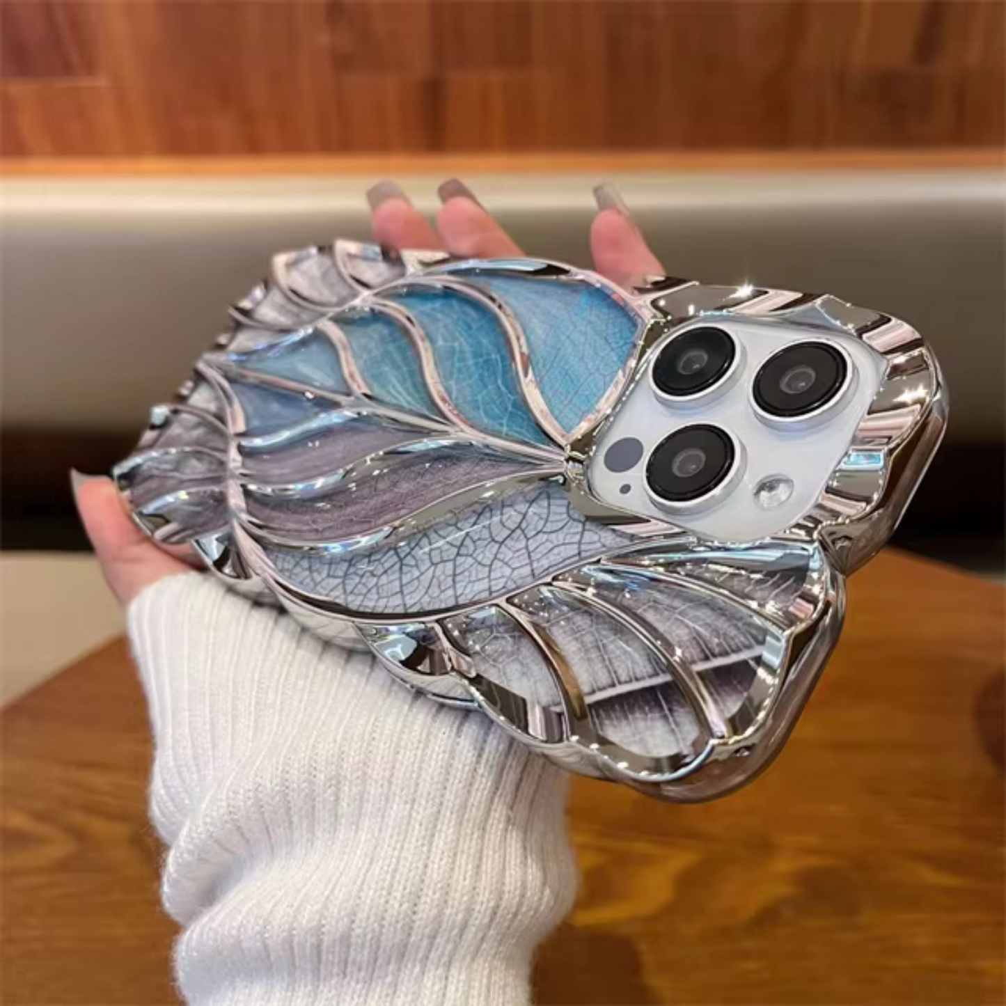 Luxury Tree Leaf Plating Frame Phone Case