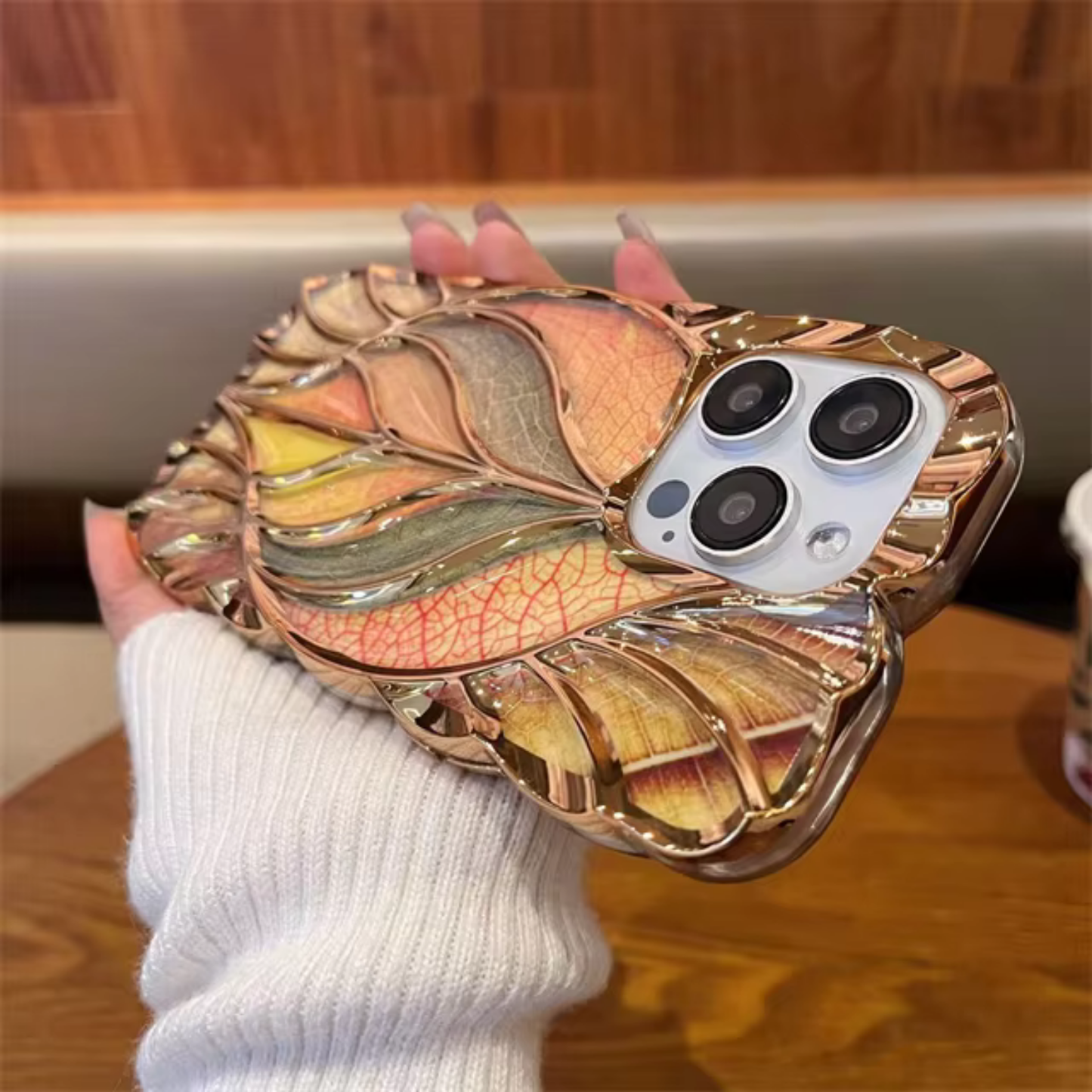 Luxury Tree Leaf Plating Frame Phone Case