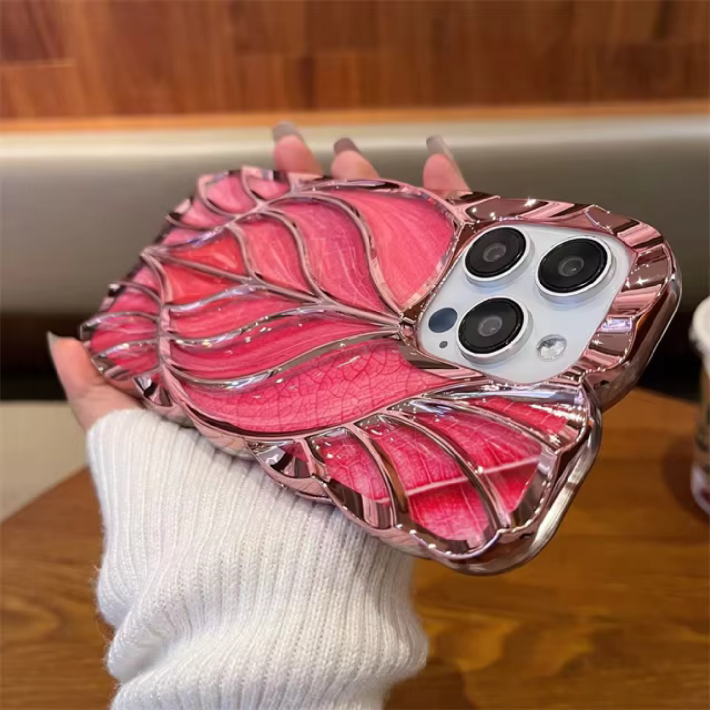 Luxury Tree Leaf Plating Frame Phone Case
