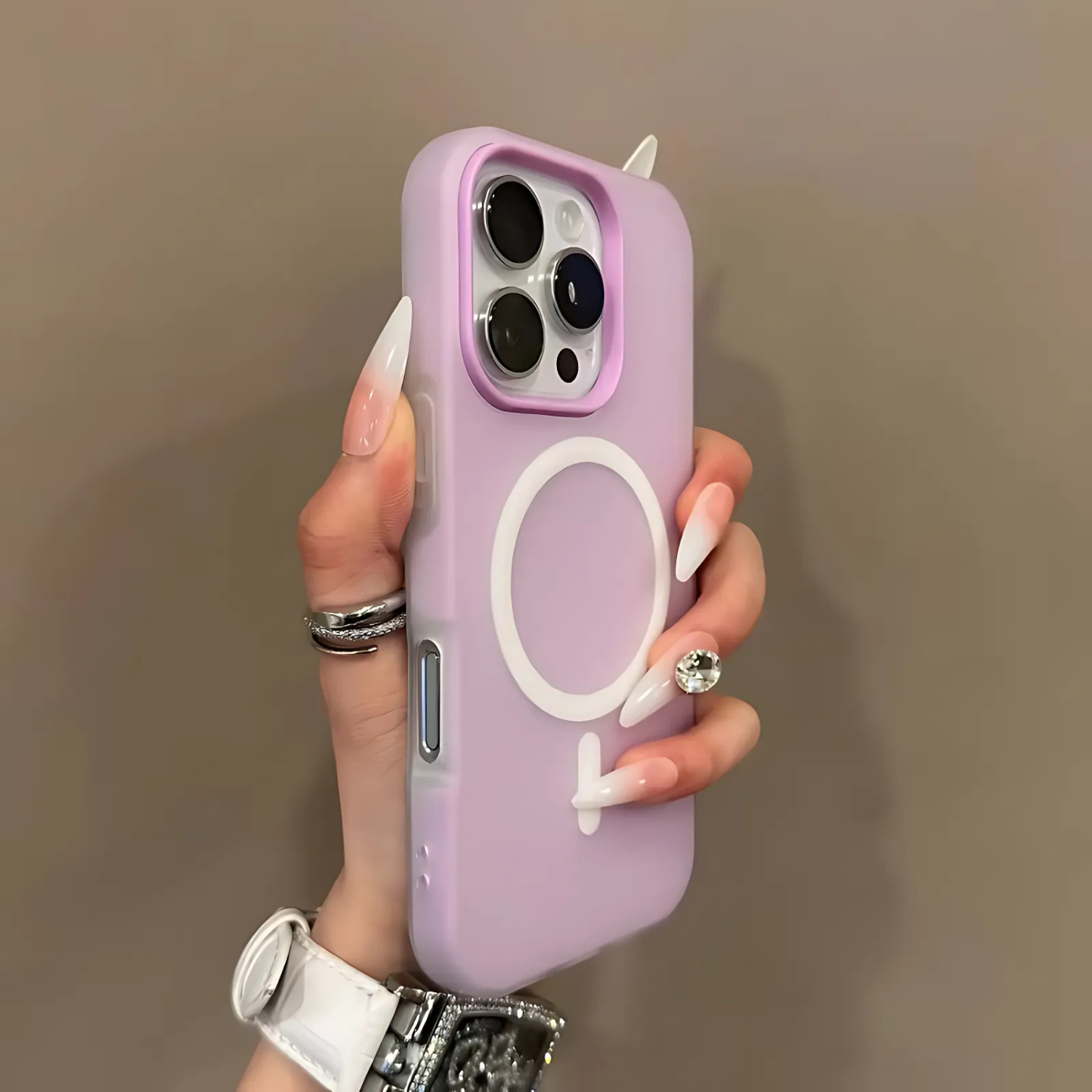 Magnetic Wireless Charging Clear Matte Case