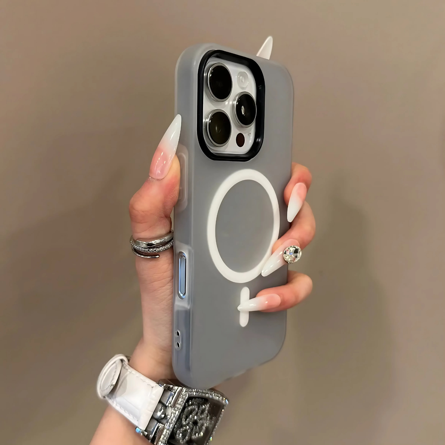 Magnetic Wireless Charging Clear Matte Case