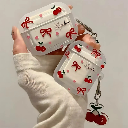 Cute Bow Cherry AirPods Case
