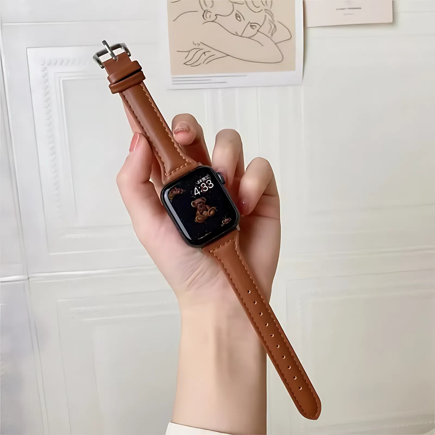 Slim Leather Strap for Smartwatch