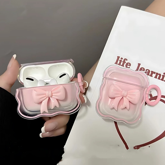 3D Wavy Bow AirPods Case