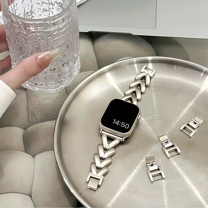 Luxury Love Heart Metal Watch Strap