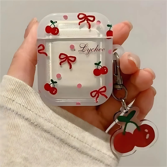 Cute Bow Cherry AirPods Case