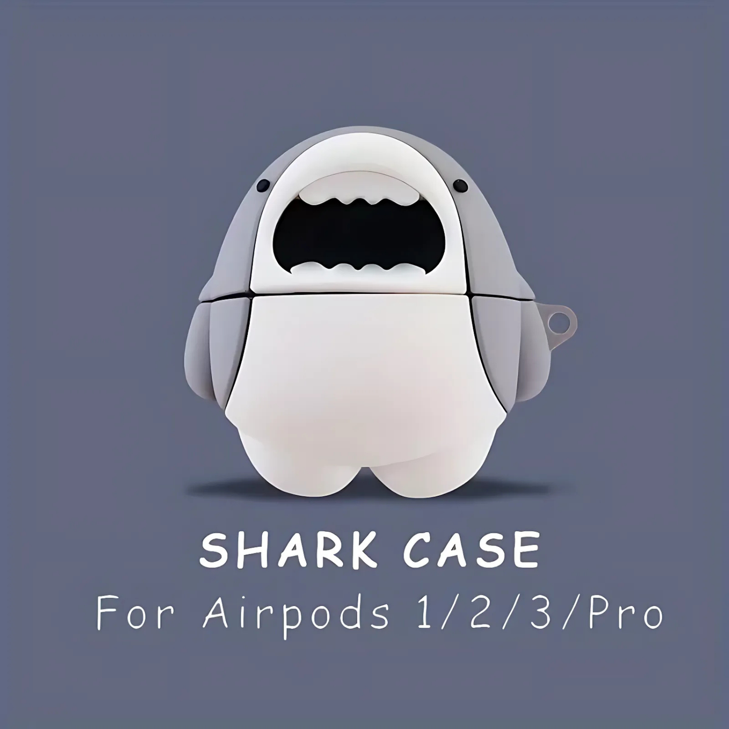 Shark Cartoon Silicone AirPods Case
