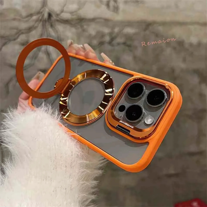 Magnetic Ring Glass Lens Stand Phone Case