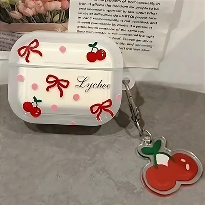 Cute Bow Cherry AirPods Case