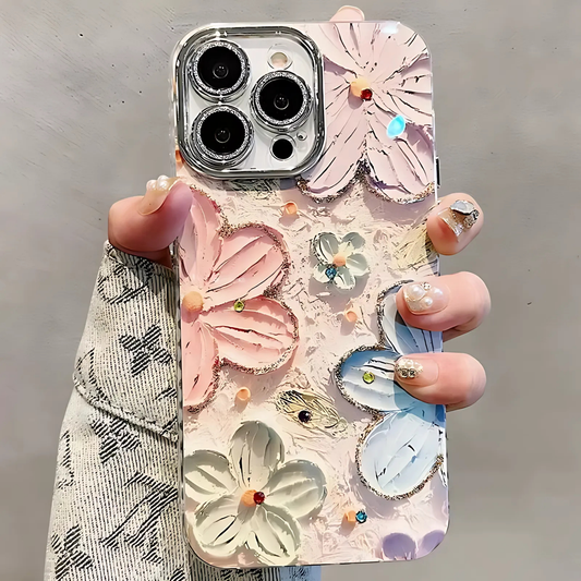 Glitter Flower Laser iPhone Case