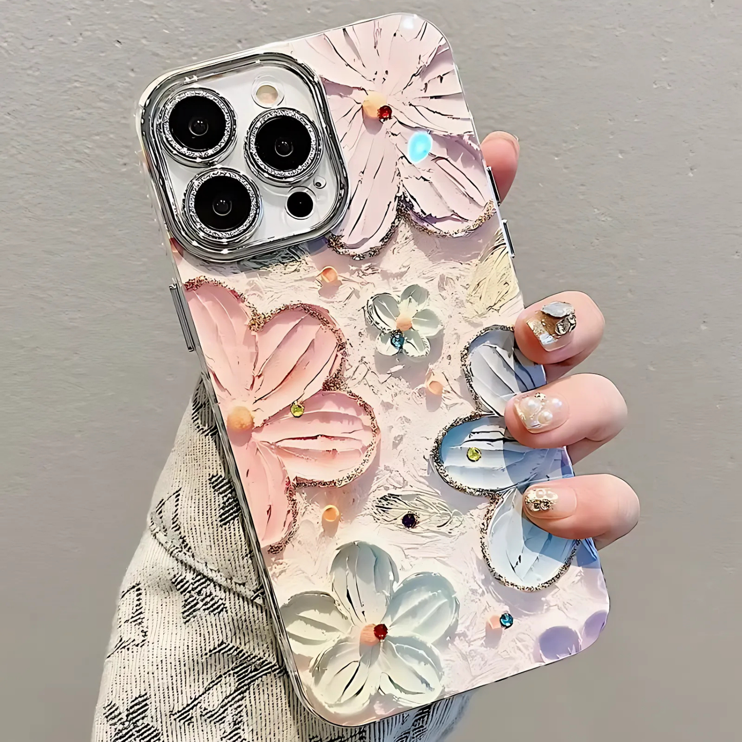 Glitter Flower Laser iPhone Case