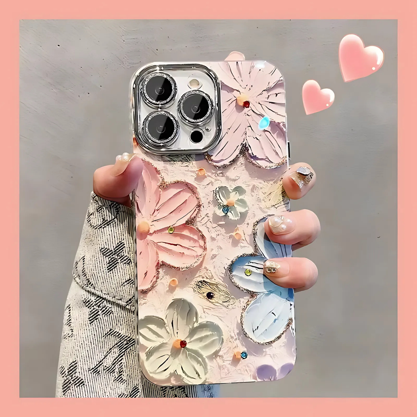 Glitter Flower Laser iPhone Case