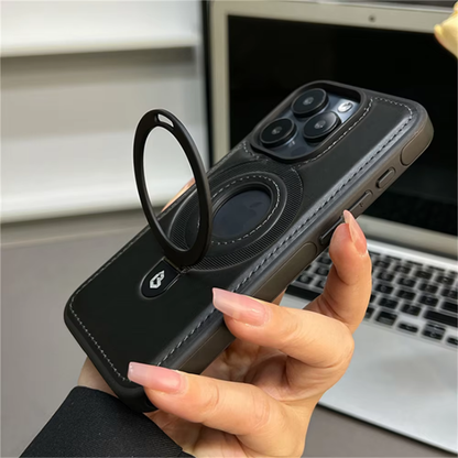 PU Leather Magnetic Stand Ring Phone Case