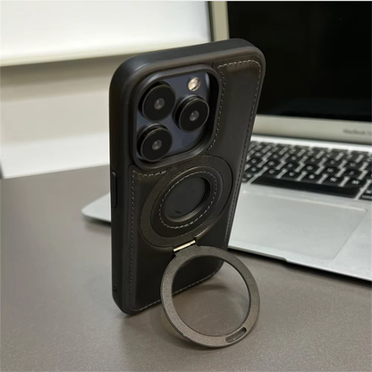 PU Leather Magnetic Stand Ring Phone Case