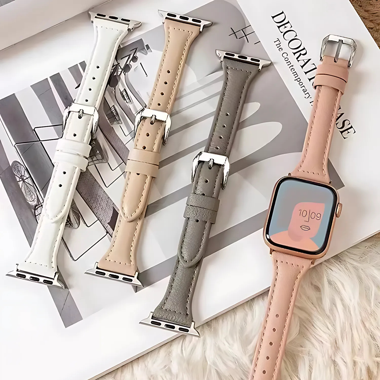 Slim Leather Strap for Smartwatch